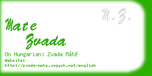 mate zvada business card